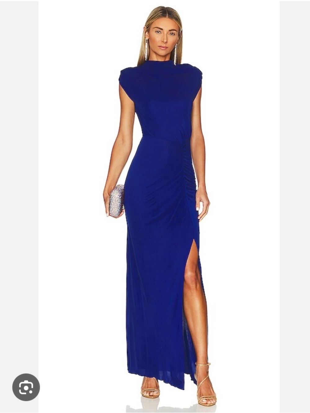 Diane Von Furstenberg Apollo ruched jersey  Maxi Dress with Side Slit size M